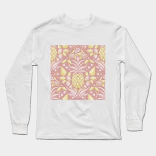 pink and yellow summer cocktail pattern Long Sleeve T-Shirt